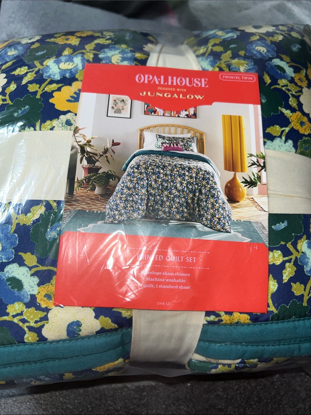 Opalhouse Jungalow Blue & Yellow Floral Twin Quilt Set
